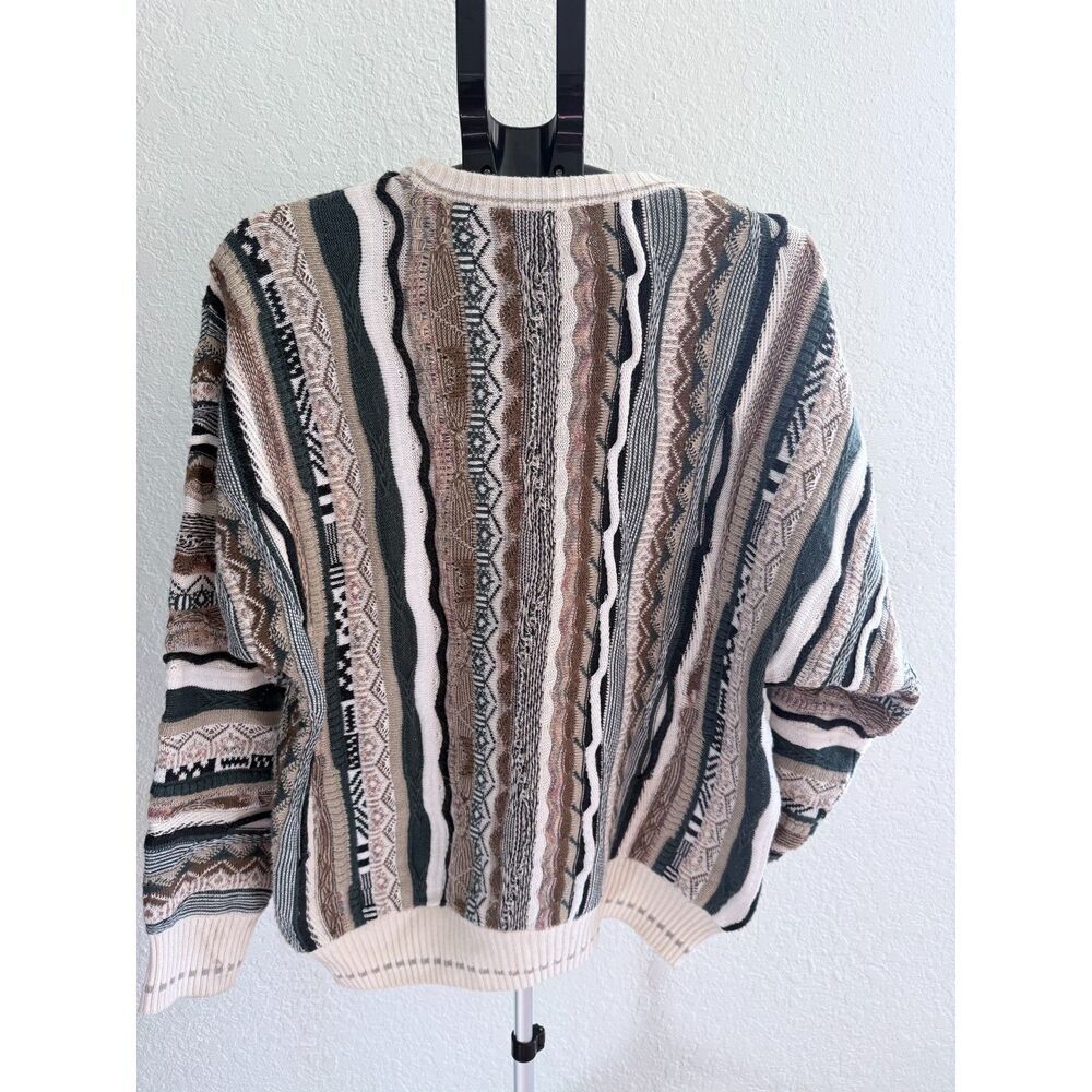 Vintage 90s Florence Tricot Coogi Style 3D Mens Cotton Blend Knit Sweater Large - Picture 2 of 6